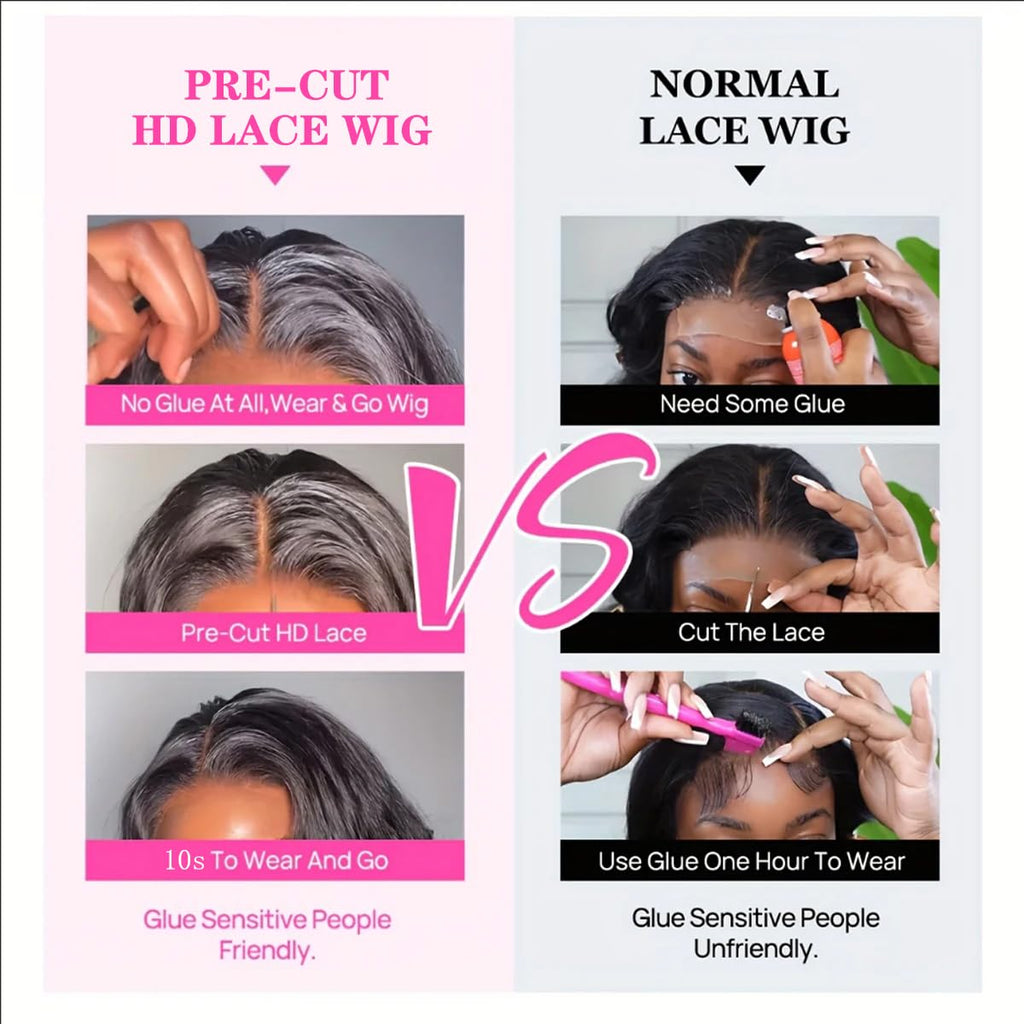 Wear and Go Glueless Wigs Human Hair Pre Plucked Pre Cut Deep Wave Curly Bob Wig Lace Front Wigs for Black Women Human Hair 180% Density 4x4 Lace Closure Glueless Bob Wigs Human Hair 10 Inch