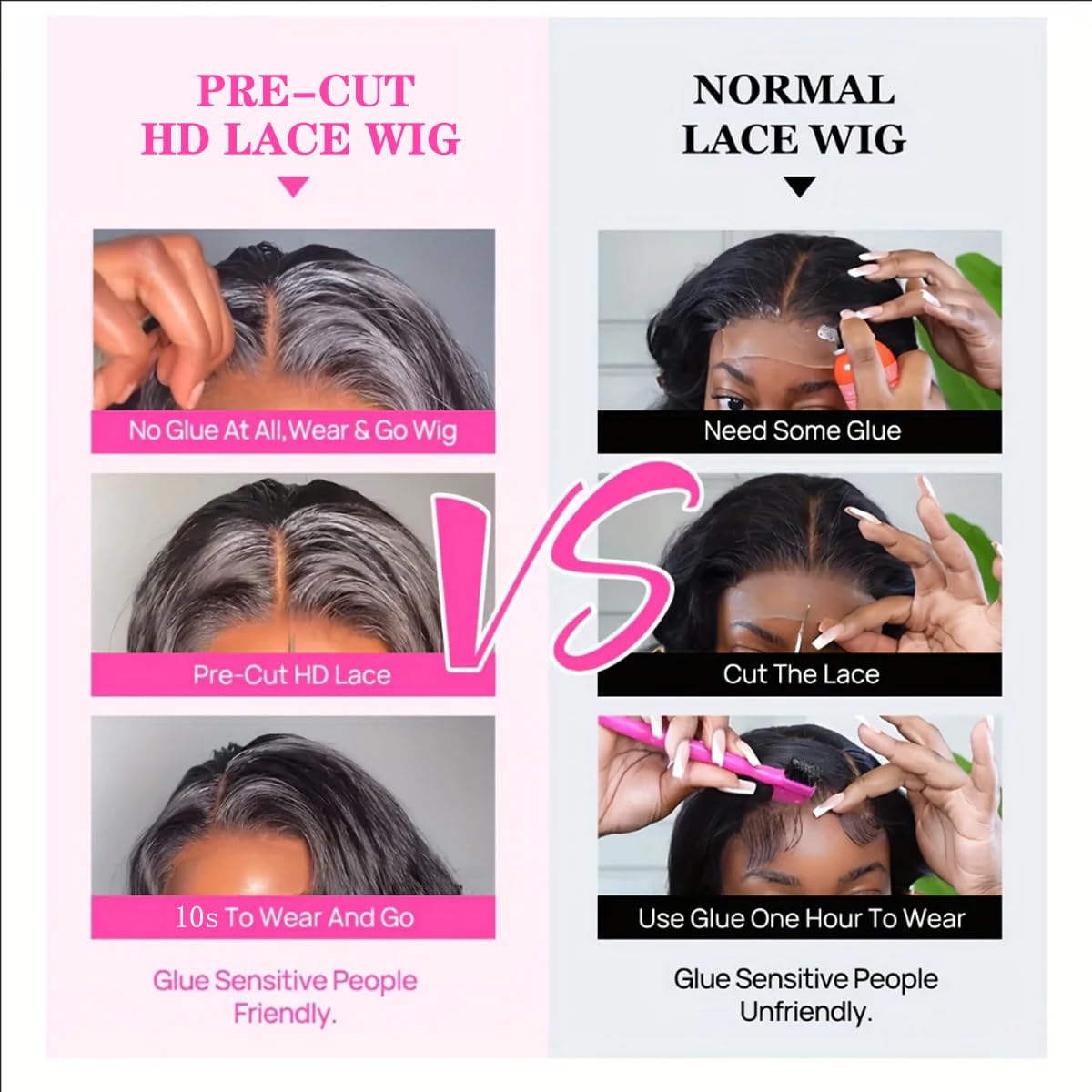 Wear and Go Glueless Wigs Human Hair Pre Plucked Pre Cut Deep Wave Curly Bob Wig Lace Front Wigs for Black Women Human Hair 180% Density 4x4 Lace Closure Glueless Bob Wigs Human Hair 10 Inch