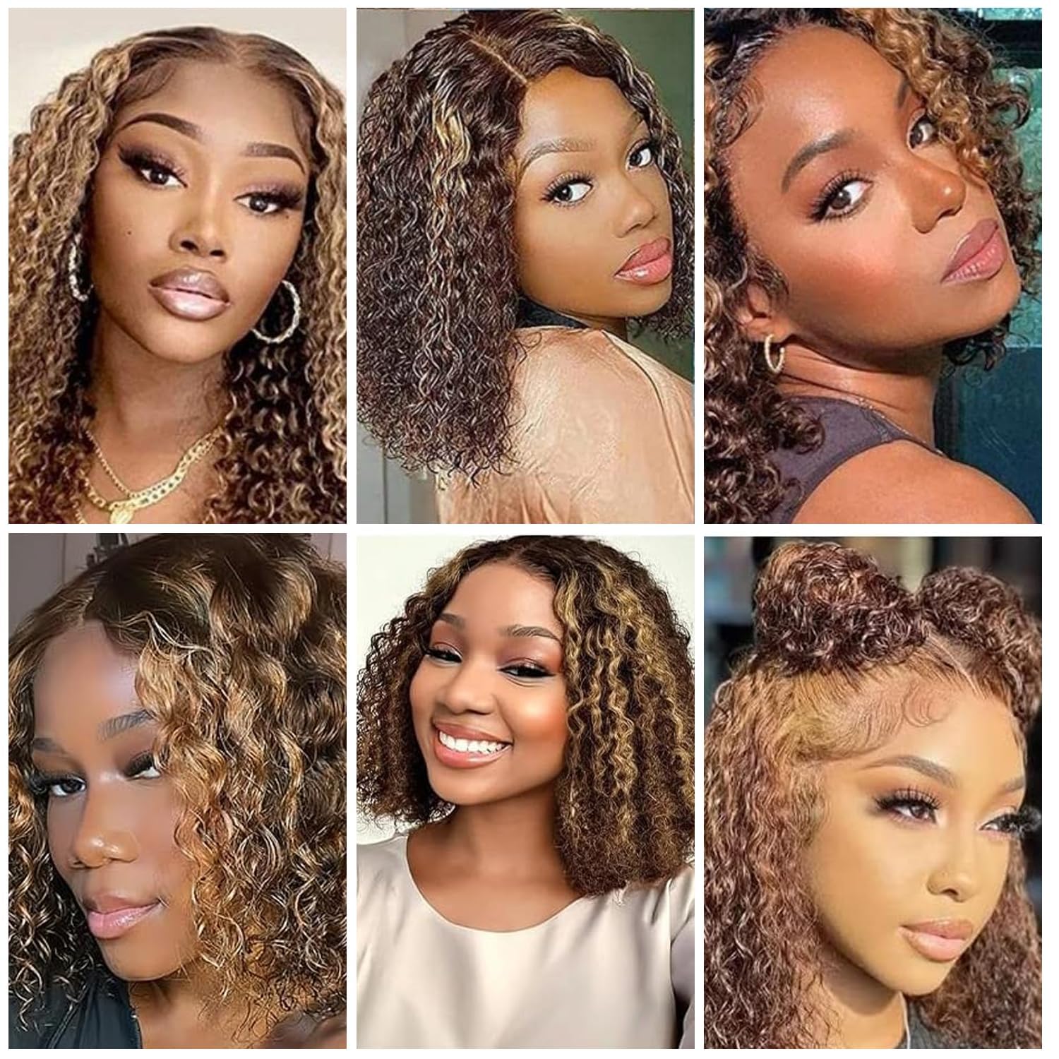 Wear and Go Glueless Wigs Human Hair Pre Plucked Pre Cut Deep Wave Curly Bob Wig Lace Front Wigs for Black Women Human Hair 180% Density 4x4 Lace Closure Glueless Bob Wigs Human Hair 10 Inch